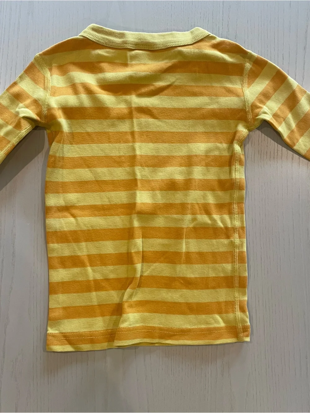 Hanna Andersson Striped Long John Pajama Set Swedish Yellow/Golden Hour - 4 100